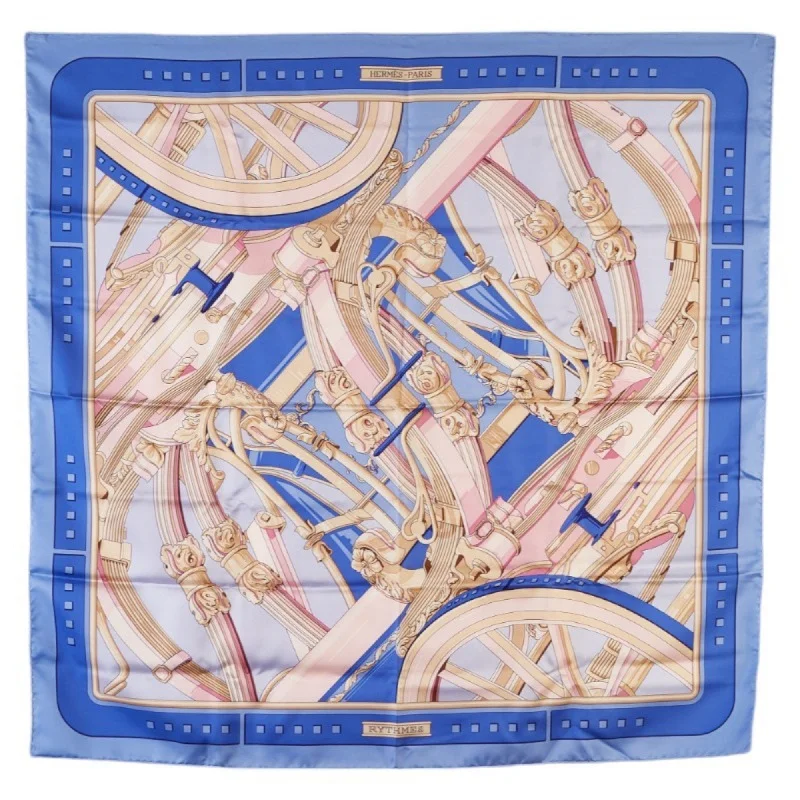 Scarves for runners -Hermes blue pink Silk Scarf (Pre-Owned)