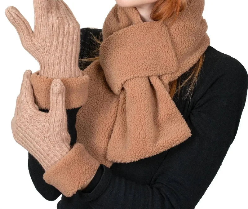 Scarves with modern twists -Sherpa Neck Warmer In Maple