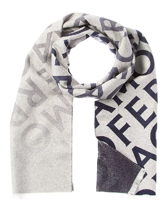 Scarves for stylish travelers -Ferragamo Logo Wool & Cashmere-Blend Scarf