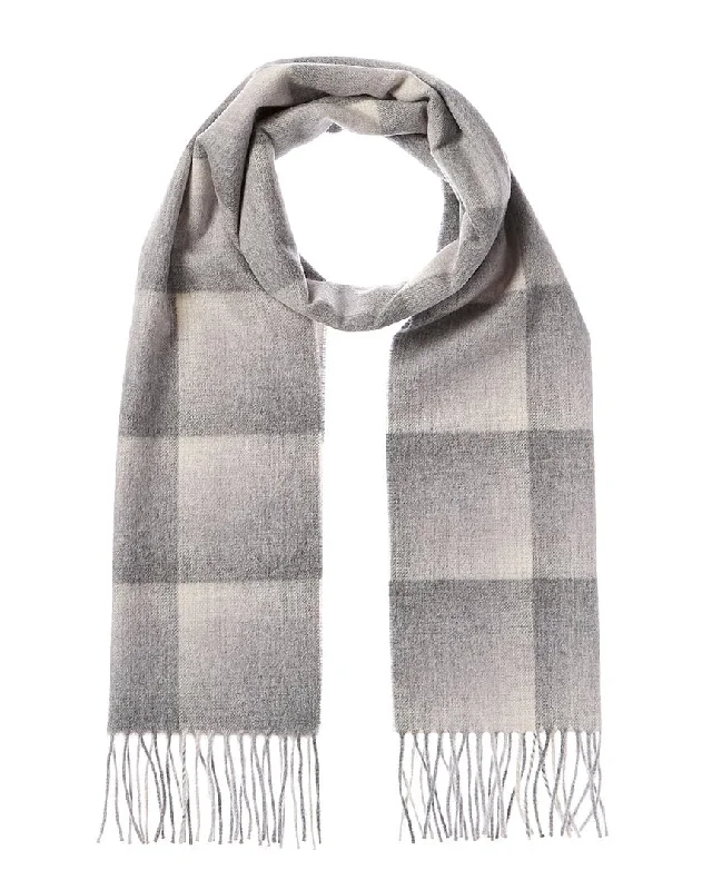 Scarves with Asian prints -Amicale Cashmere Ombre Grid Cashmere Scarf