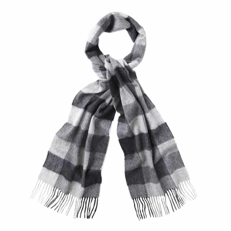 Scarves with cultural motifs -Barbour Large Tattersall Scarf Charcoal