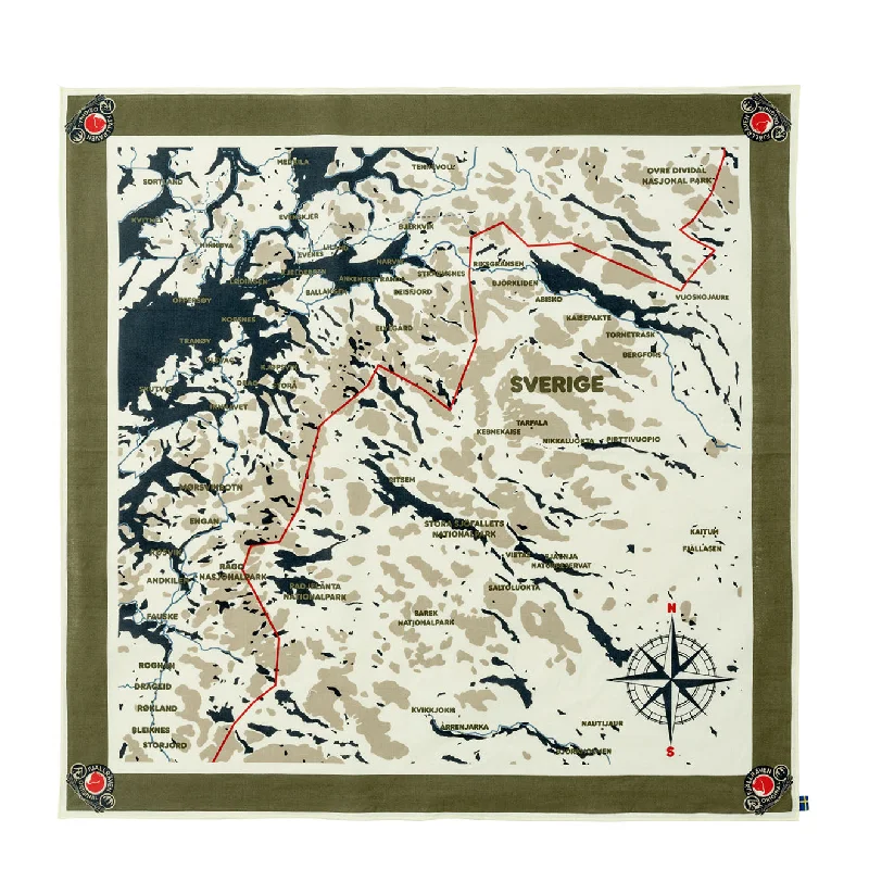 Scarves with subtle elegance -Fjallraven Swedish Classic Map Scarf Green