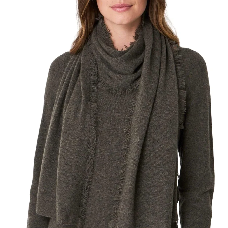 Scarves in wood tones -Cashmere Scarf In Khaki