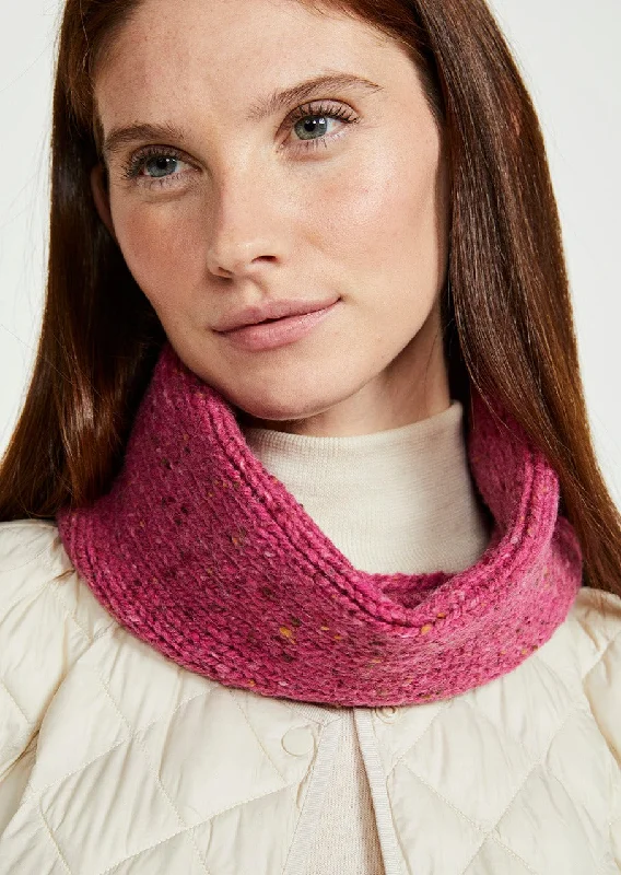 Scarves with shiny metallic -Aran Nepped Snood | Pink