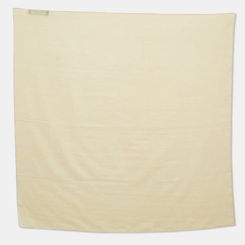 Scarves for road trips -Dolce & Gabbana Beige Silk Square Scarf