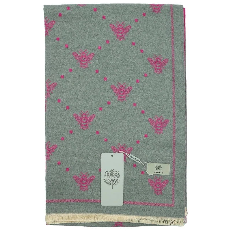 Scarves in fine cashmere -Heritage Warm Cashmere Pashmina Soft Feel Scarves - Bee with Dots