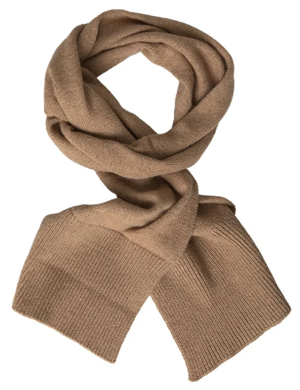 Scarves in craft styles -Dolce & Gabbana Elegant Camel-Hued Designer Women's Scarf