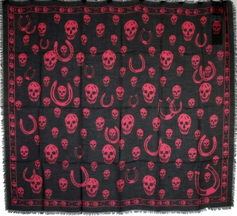 Scarves for cultural events -Alexander McQueen Women's  Modal / Silk Multiskull Print Scarf