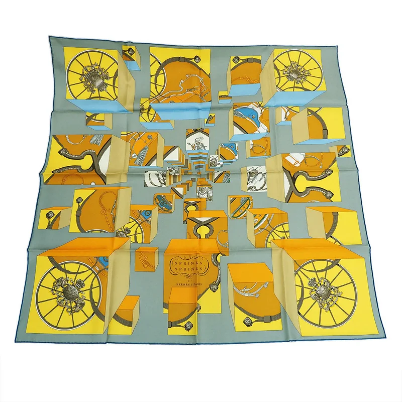 Scarves with gentle shimmer -Hermes blue   Silk Scarf (Pre-Owned)