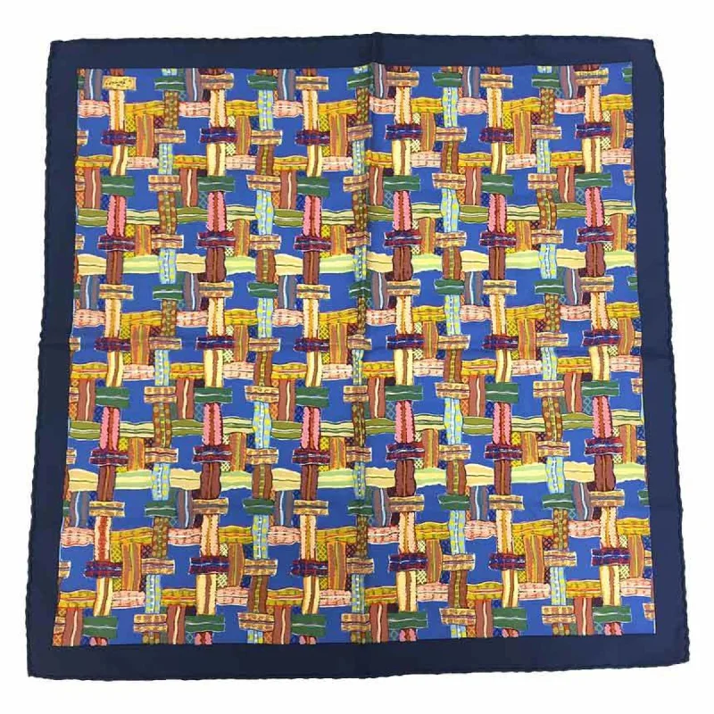 Mens Scarf Argyle-Hermes  Navy Silk Scarf (Pre-Owned)