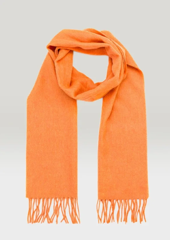 Scarves with nature prints -John Hanly Merino Scarf | Tangerine