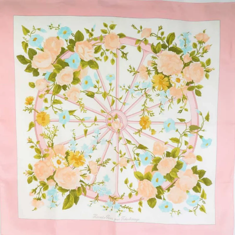 Scarves with tribal patterns -Hermes  pink Silk Scarf (Pre-Owned)