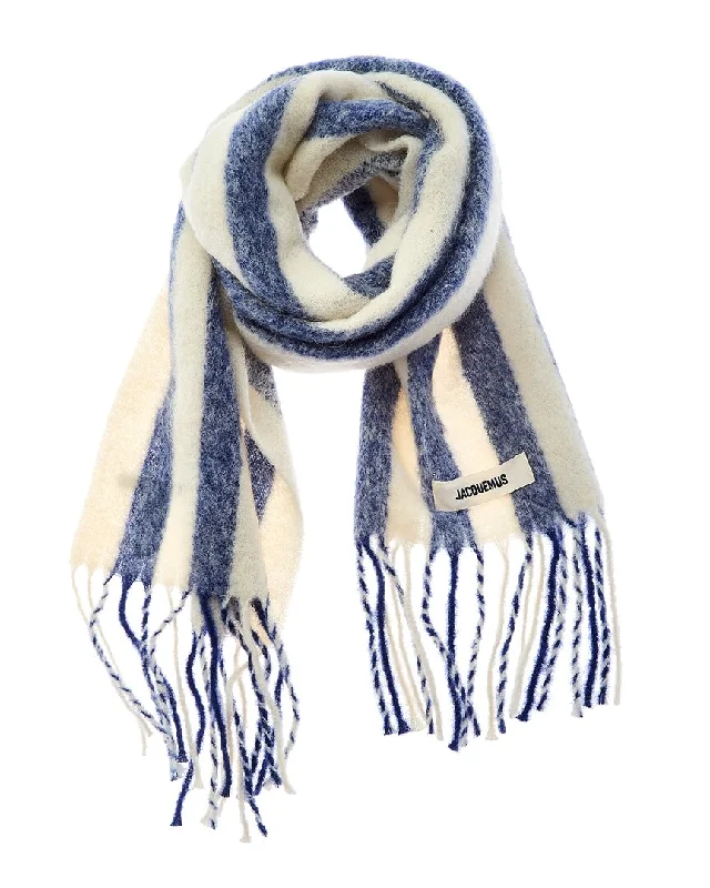 Scarves with trendy fringes -Jacquemus The Carro Mohair & Wool-Blend Scarf