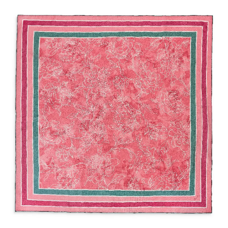 Scarves for striking looks -CASHMERE FLORAL PINK GREEN SCARF