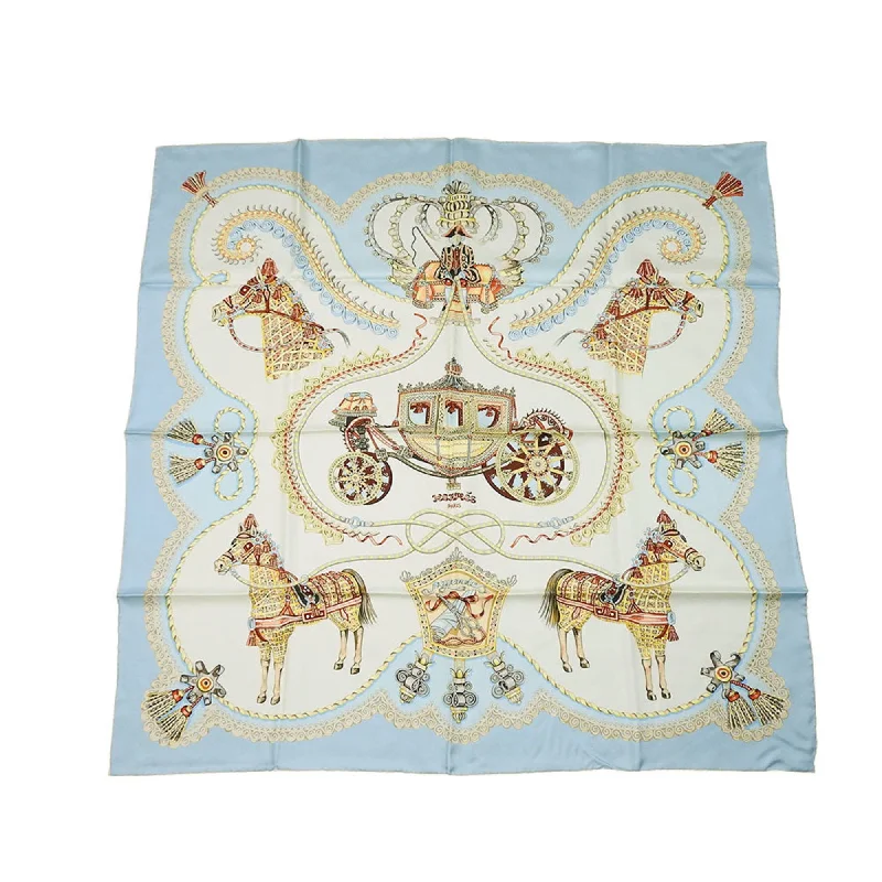 Scarves in trendy wraps -Hermes blue  Silk Scarf (Pre-Owned)