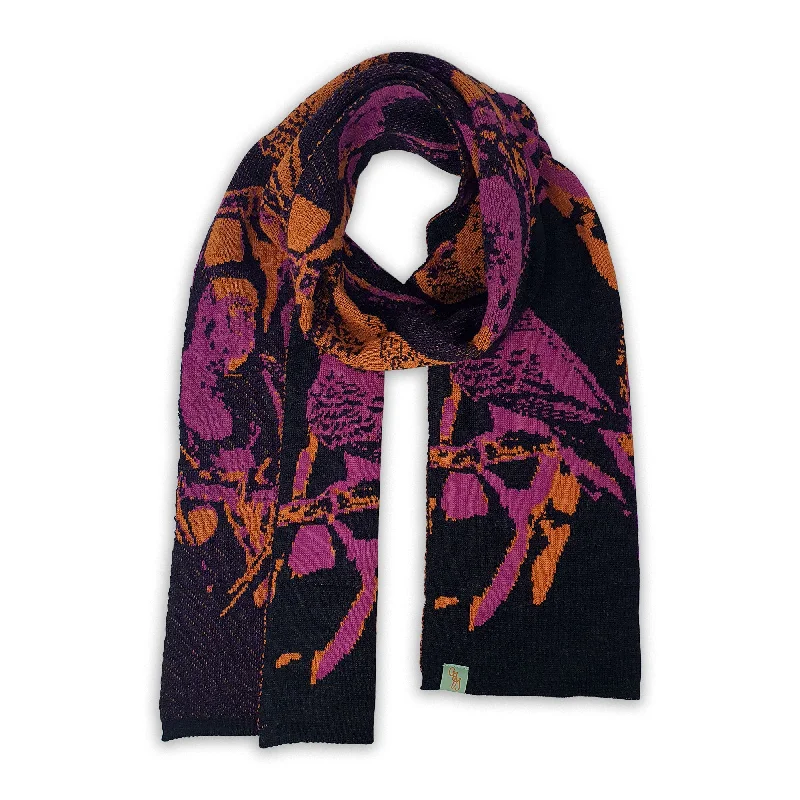 Scarves with artistic prints -SCARVES - BUDGIE - EXTRA FINE MERINO WOOL