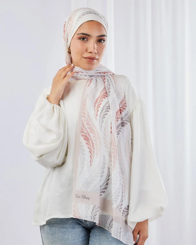 Scarves with light fringes -Feather Cream