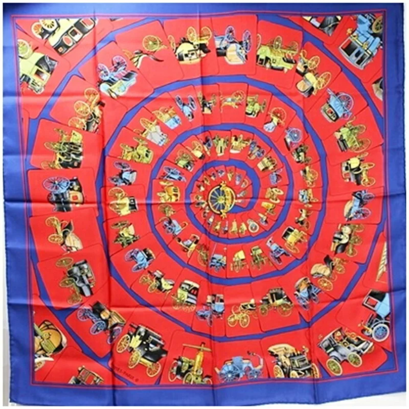 Scarves with reversible patterns -Hermes blue  Color Silk Scarf (Pre-Owned)