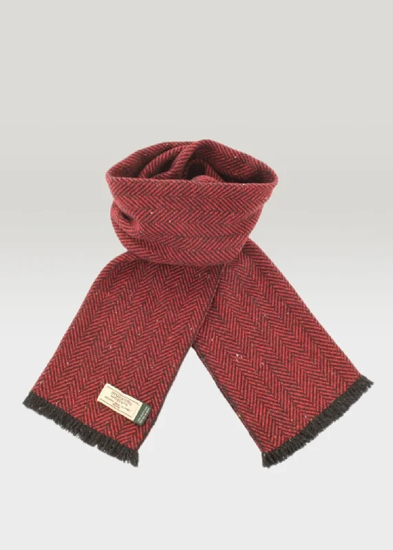 Scarves with sparkly sequins -Mucros Donegal Scarf | Red Herringbone