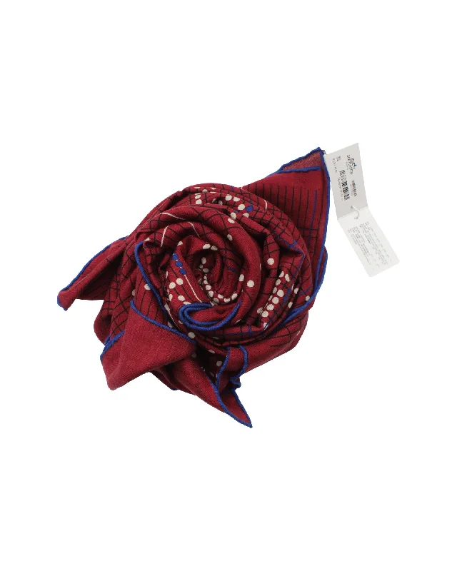 Scarves in refined styles -Hermès Cheval Celeste Shawl 140 in Red Cashmere