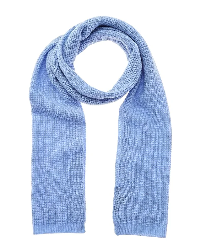 Scarves with tiny patterns -Amicale Cashmere Waffle Stitch Cashmere Scarf