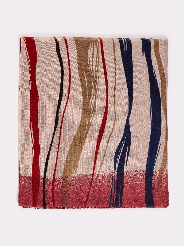 Shawls with bold warmth-Printed Viscose Scarf