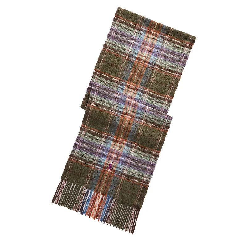 Scarves with starry designs -Polo Ralph Lauren Plaid Scarf Olive