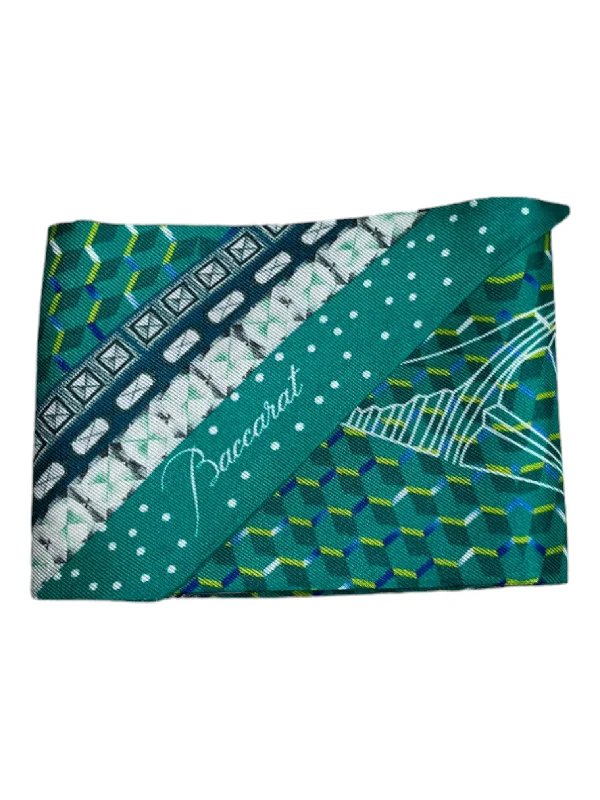 Scarves with animal prints -Baccarat 2810802 Ladies Louxor Twill Silk Green Band  Scarf