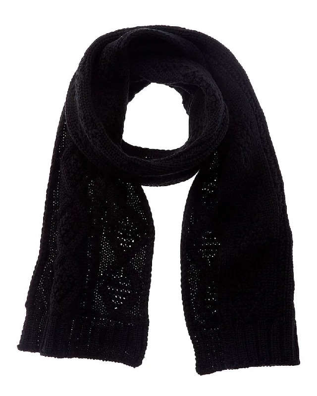 Mens Scarf High-Fashion-KARL LAGERFELD Cable Knit Wool-Blend Scarf