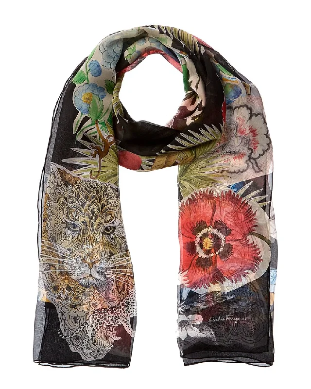 Scarves for mild weather -Ferragamo Silk Scarf