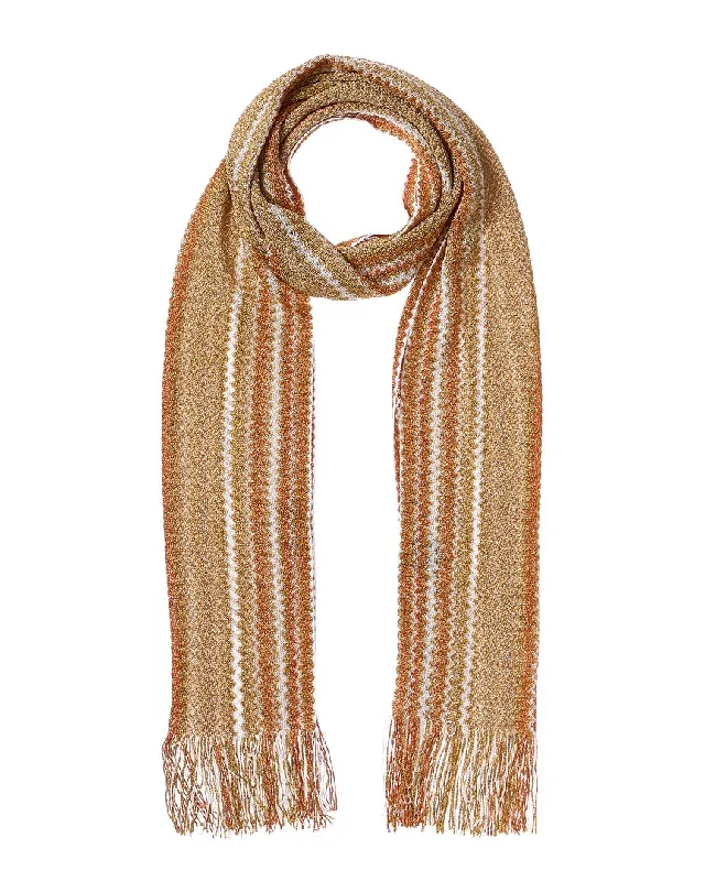 Scarves with knitted patterns -Missoni Logo Scarf