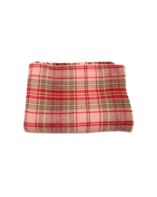 Scarves with merry prints -Acne Studios Cassiar Checked Logo Scarf in Red Wool