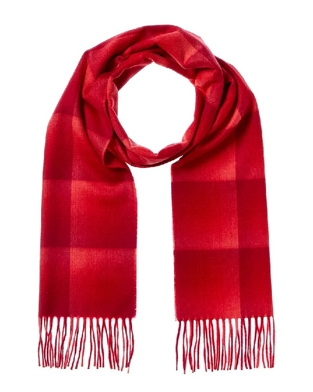 Scarves for mild evenings -Amicale Cashmere Ombre Grid Cashmere Scarf