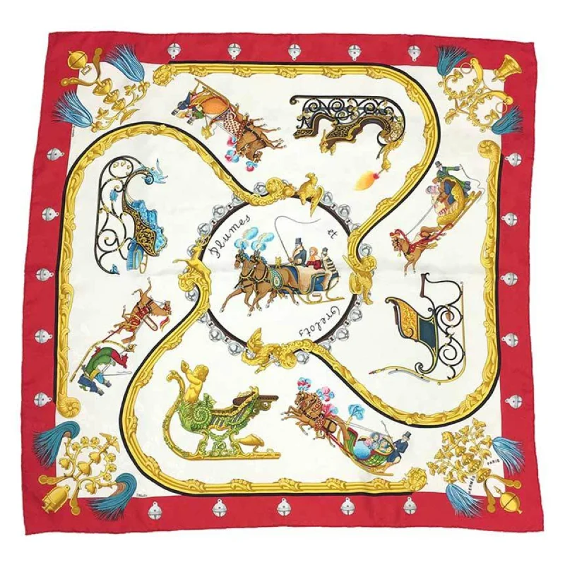 Scarves for mild nights -Hermes ivory  Color Silk Scarf (Pre-Owned)