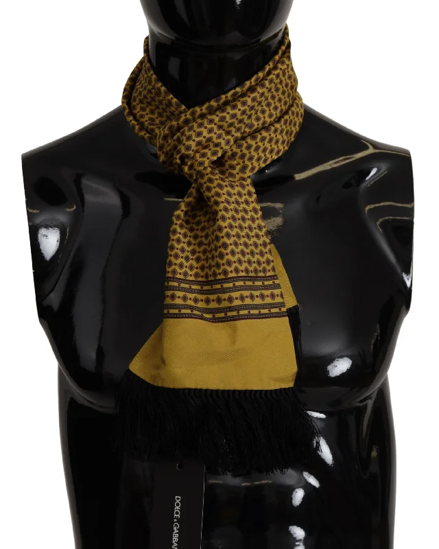 Mens Scarf Outdoor-Dolce & Gabbana Elegant  Silk Men's Men's Scarf