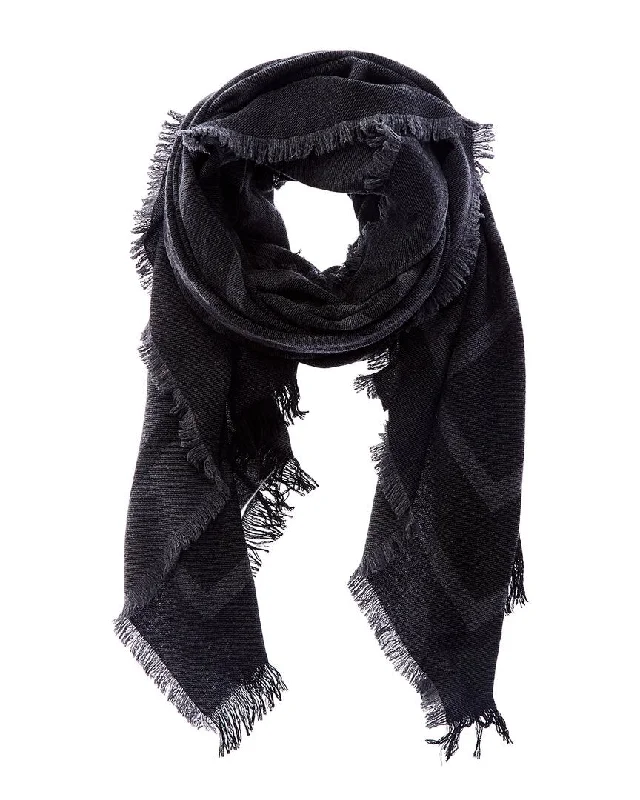 Scarves with nature themes -TOTEME Large Monogram Wool Scarf