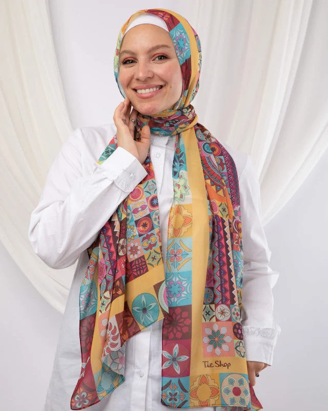 Scarves in vivid florals -Oriental Delight