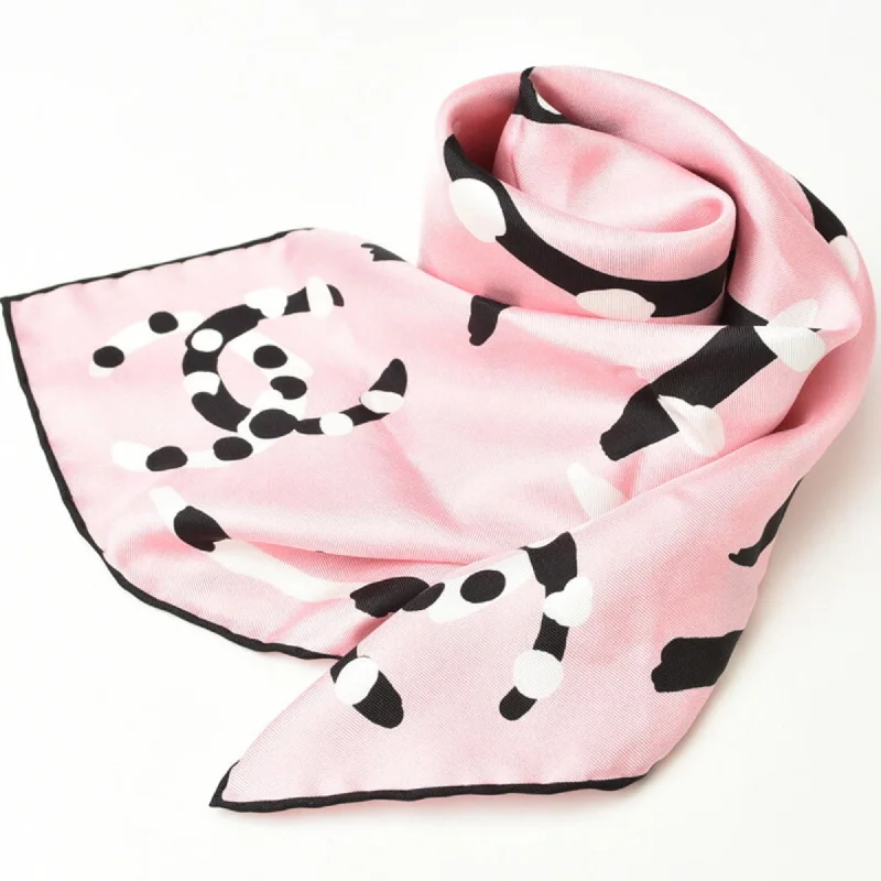 Scarves in fun prints -Chanel  pink  Silk Handkerchief (Pre-Owned)