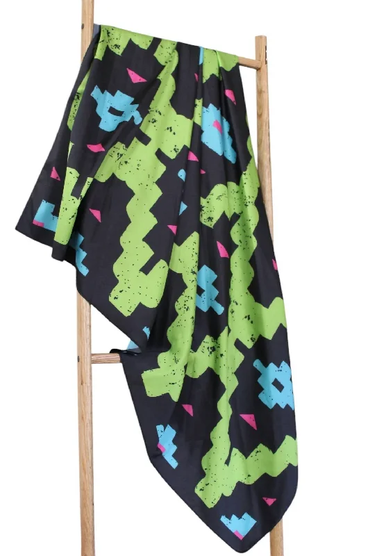 Scarves in high-end brands -Women's Calamity Jane Wild Rag In Bold Neon Green, Black, And Turquoise