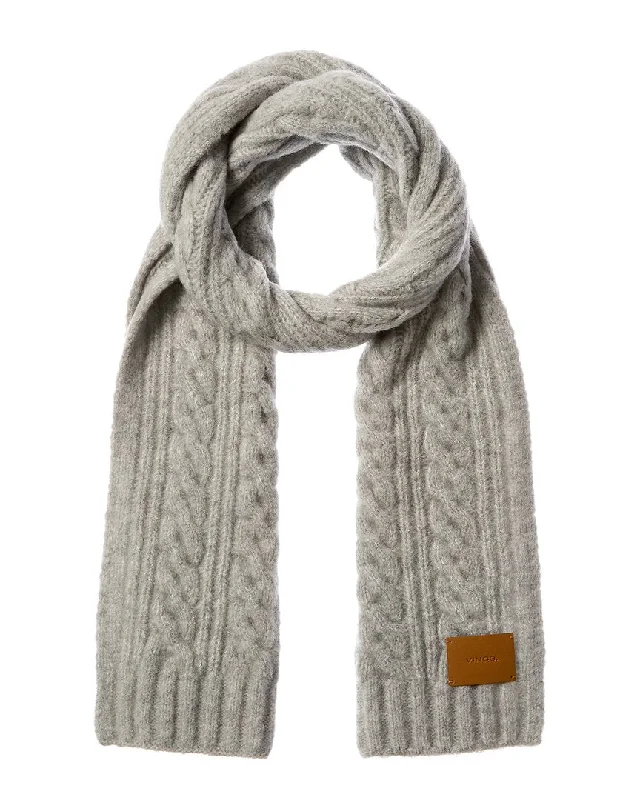 Scarves with gold metallic -Vince Airspun Cable Wool-Blend Scarf