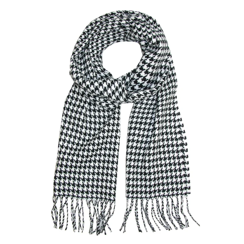 Mens Scarf Tweed-Softer Than Cashmere Houndstooth Winter Scarf