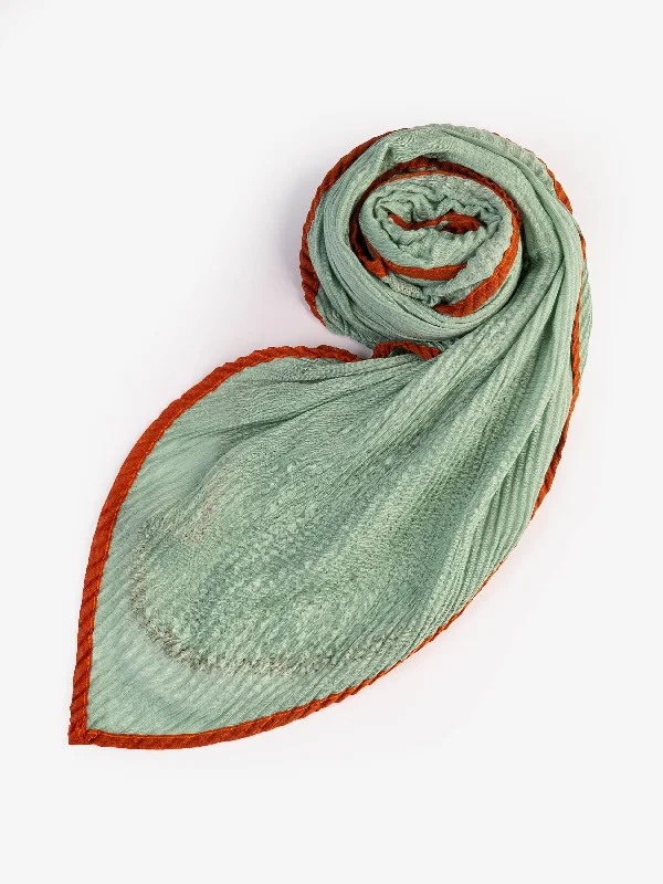 Shawls with floral accents-Dyed Crush Viscose Scarf