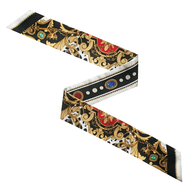 Neck Scarves spring-The Jewelled Baroque Twilly Scarf [Preorder]