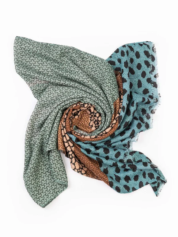 Shawls with soft hues-Printed Viscose Scarf