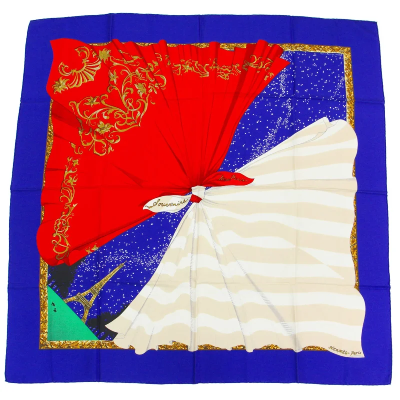 Scarves with old florals -Hermes Navy  Color  Silk Scarf (Pre-Owned)