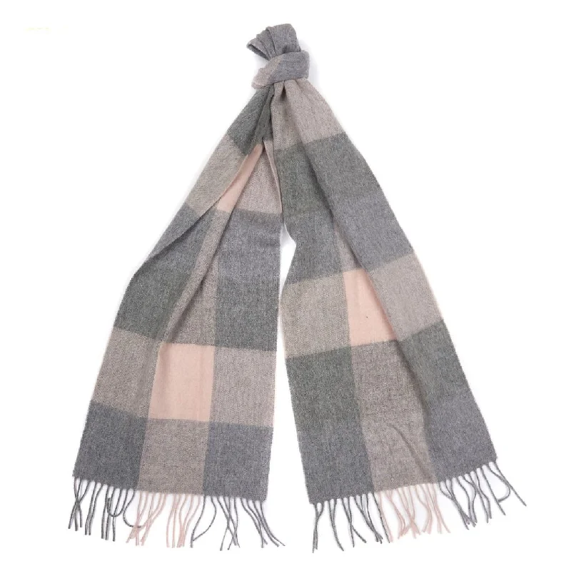 Scarves with abstract designs -Barbour Womens Wilton Scarf Pink / Grey