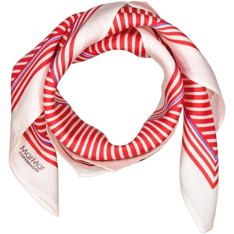 Scarves with minimalist designs -MarMar Red Stripe Alaia Scarf