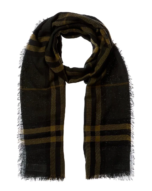 Scarves for romantic looks -Burberry Check Wool Scarf