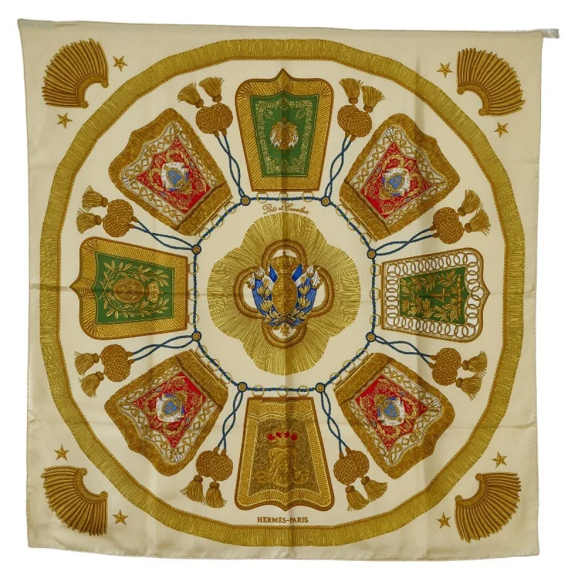 Scarves for cool teens -Hermes ivory  Silk Scarf (Pre-Owned)