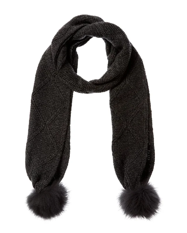 Scarves with traditional motifs -Forte Cashmere Lux Cable Cashmere Scarf